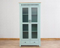 Alexandria Solid Wood Kitchen Crockery Cabinet Two Door Two Drawers Furniselan Silt-Green