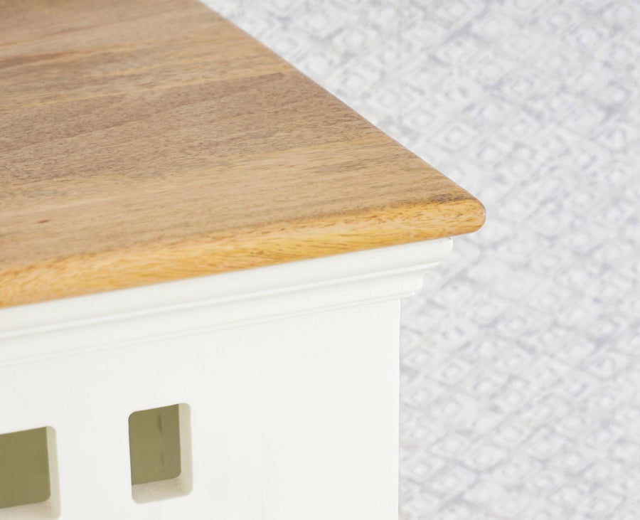 Alexandria Solid Wood Kitchen Crockery Cabinet Two Door Two Drawers Furniselan - Frosty White