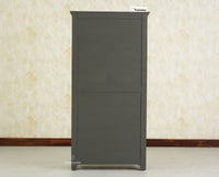 Alexandria Solid Wood Kitchen Crockery Cabinet Two Door Two Drawers Furniselan-Slate grey
