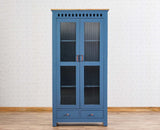 Alexandria Solid Wood Kitchen Crockery Cabinet Two Door Two Drawers Furniselan China-Blue