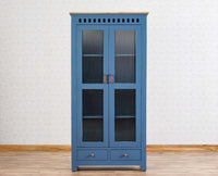 Alexandria Solid Wood Kitchen Crockery Cabinet Two Door Two Drawers Furniselan China-Blue