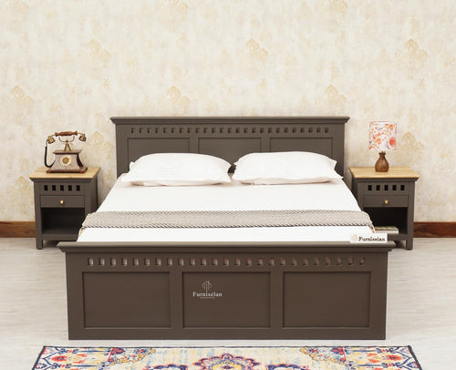 Alexandria Solid Wood Queen Size Bed with Hydraulic Storage Box