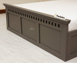 Alexandria Solid Wood Queen Size Bed with Hydraulic Storage Box - Furniselan-Slate-Grey