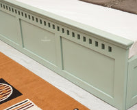 Alexandria Solid Wood Queen Size Bed with Hydraulic Storage Box - Furniselan-Silt-Green
