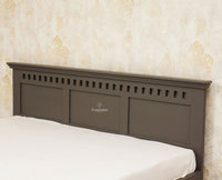 Alexandria Solid Wood Queen Size Bed with Hydraulic Storage Box - Furniselan-Slate-Grey