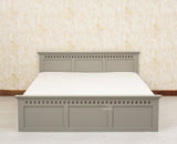 Alexandria Solid Wood Queen Size Bed with Hydraulic Storage Box - Furniselan-Cool-Grey