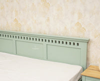 Alexandria Solid Wood Queen Size Bed with Hydraulic Storage Box - Furniselan-Silt-Green
