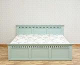 Alexandria Solid Wood Queen Size Bed with Storage Box - Furniselan Silt-Green