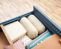 Alexandria Solid Wood Queen Size Bed with Storage Box - Furniselan China-Blue