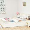 Alexandria Solid Wood Queen Size Bed with Storage Box - Furniselan Milky-White