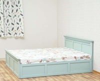 Alexandria Solid Wood Queen Size Bed with Storage Box - Furniselan Silt-Green