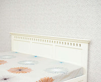 Alexandria Solid Wood Queen Size Bed with Storage Box - Furniselan Milky-White