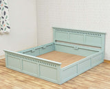 Alexandria Solid Wood Queen Size Bed with Storage Box - Furniselan Silt-Green