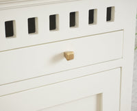 Alexandria Solid Wood Shoe Rack Two Drawer Two Door Furniselan Milky-White