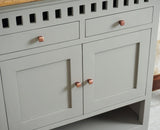 Alexandria Solid Wood Shoe Rack Two Drawer Two Door - Furniselan  Cool-Grey