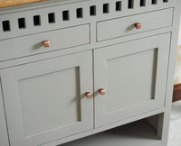 Alexandria Solid Wood Shoe Rack Two Drawer Two Door - Furniselan  Cool-Grey
