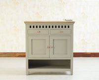 Alexandria Solid Wood Shoe Rack Two Drawer Two Door - Furniselan  Cool-Grey