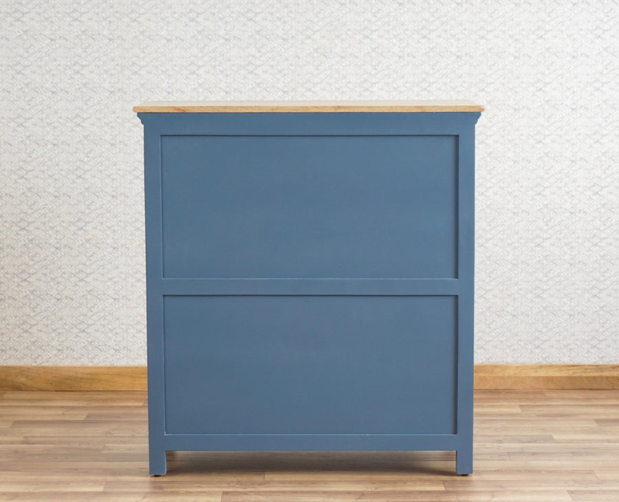 Alexandria Solid Wood Shoe Rack Two Drawer Two Door Furniselan China-Blue