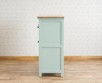 Alexandria Solid Wood Shoe Rack Two Drawer Two Door Furniselan Silt-Green