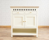 Alexandria Solid Wood Shoe Rack Two Drawer Two Door Furniselan - Frosty White