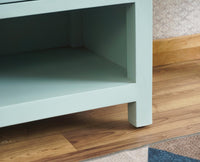 Alexandria Solid Wood Shoe Rack Two Drawer Two Door Furniselan Silt-Green