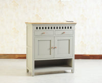 Alexandria Solid Wood Shoe Rack Two Drawer Two Door - Furniselan  Cool-Grey