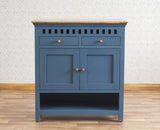 Alexandria Solid Wood Shoe Rack Two Drawer Two Door Furniselan China-Blue