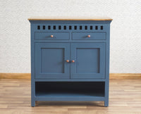 Alexandria Solid Wood Shoe Rack Two Drawer Two Door Furniselan China-Blue