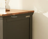 Alexandria Solid Wood Shoe Rack Two Drawer Two Door - Furniselan-Slate grey