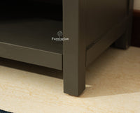 Alexandria Solid Wood Shoe Rack Two Drawer Two Door - Furniselan-Slate grey
