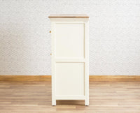 Alexandria Solid Wood Shoe Rack Two Drawer Two Door Furniselan Milky-White