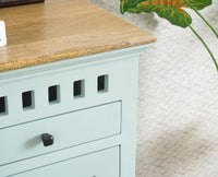 Alexandria Solid Wood Shoe Rack Two Drawer Two Door Furniselan Silt-Green