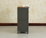 Alexandria Solid Wood Shoe Rack Two Drawer Two Door - Furniselan-Slate grey