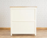Alexandria Solid Wood Shoe Rack Two Drawer Two Door Furniselan - Frosty White