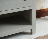 Alexandria Solid Wood Shoe Rack Two Drawer Two Door - Furniselan  Cool-Grey