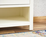 Alexandria Solid Wood Shoe Rack Two Drawer Two Door Furniselan - Frosty White