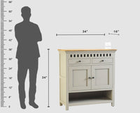 Alexandria Solid Wood Shoe Rack Two Drawer Two Door - Furniselan  Cool-Grey