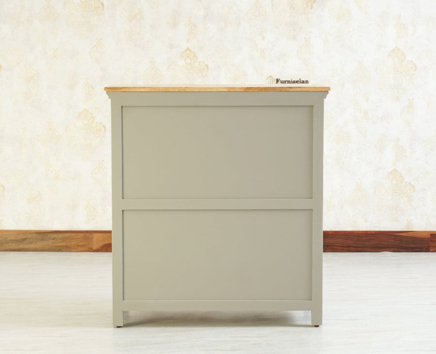 Alexandria Solid Wood Shoe Rack Two Drawer Two Door - Furniselan  Cool-Grey