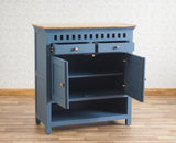 Alexandria Solid Wood Shoe Rack Two Drawer Two Door Furniselan China-Blue