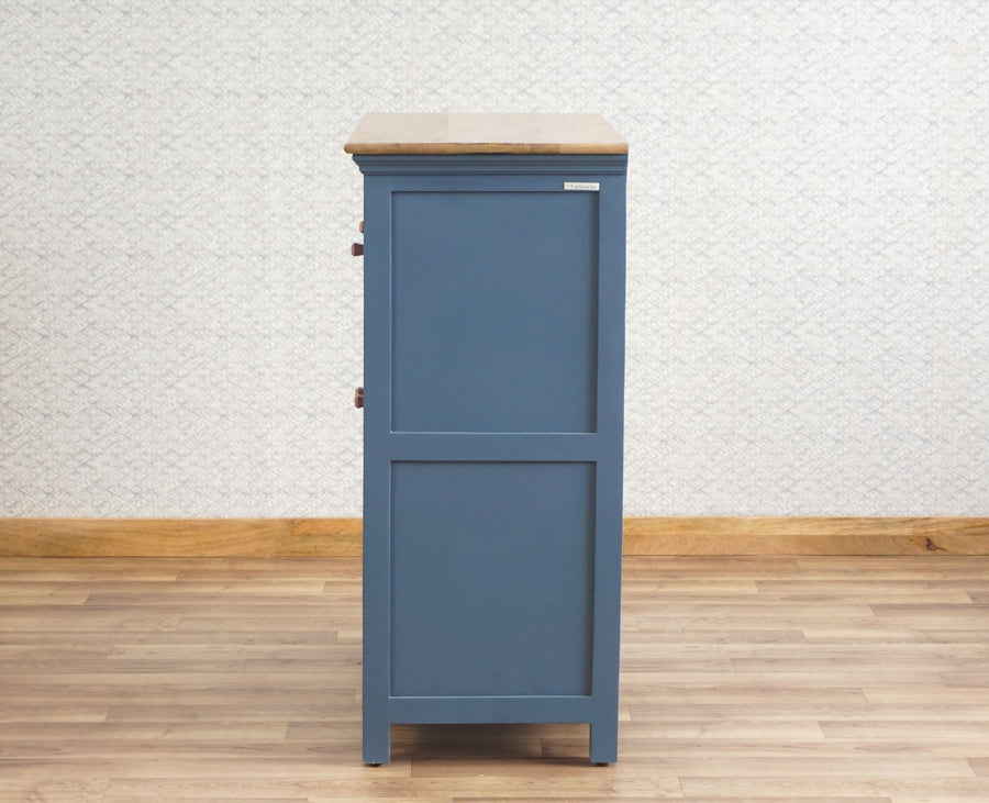 Alexandria Solid Wood Shoe Rack Two Drawer Two Door Furniselan China-Blue