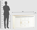 Alexandria Solid Wood Sideboard Three Drawer two door Furniselan -  Frosty White
