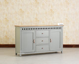 Alexandria Solid Wood Sideboard Three Drawer two door cool grey