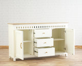 Alexandria Solid Wood Sideboard Three Drawer two door Furniselan -  Frosty White