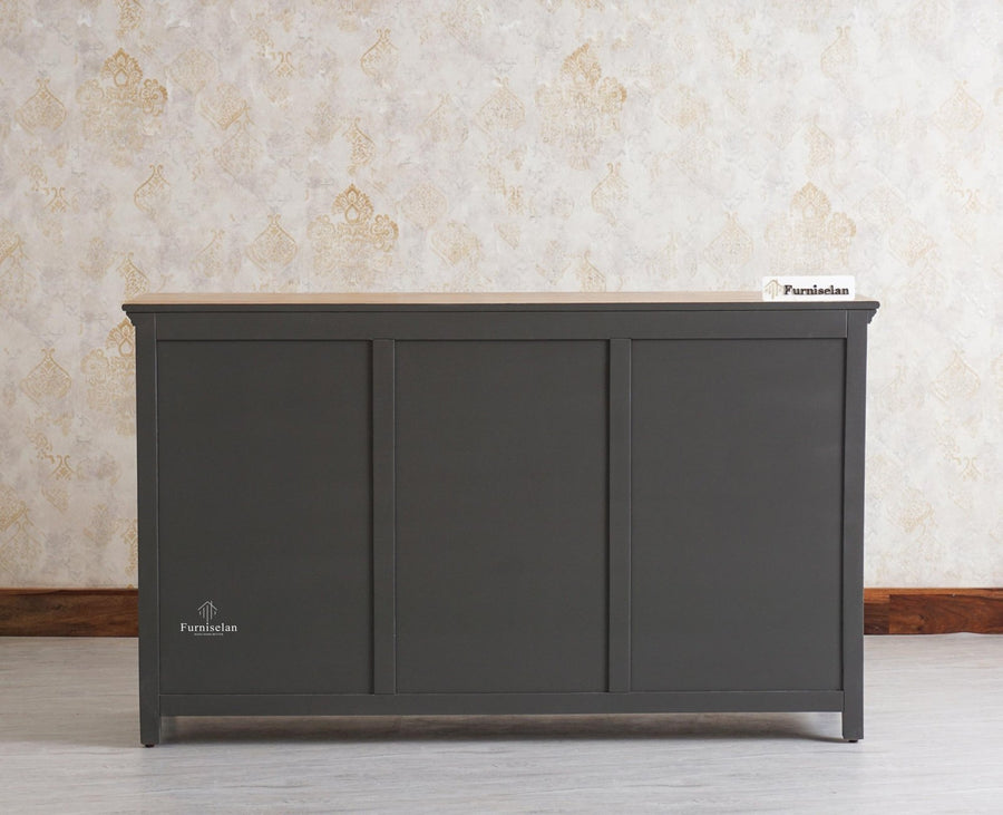 Alexandria Solid Wood Sideboard Three Drawer two door - Tv Cabinet - Furniselan - Slate-Grey