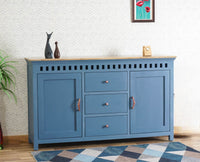 Alexandria Solid Wood Sideboard Three Drawer two door Furniselan -  China-Blue