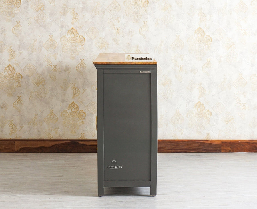 Alexandria Solid Wood Sideboard Three Drawer two door - Tv Cabinet - Furniselan - Slate-Grey