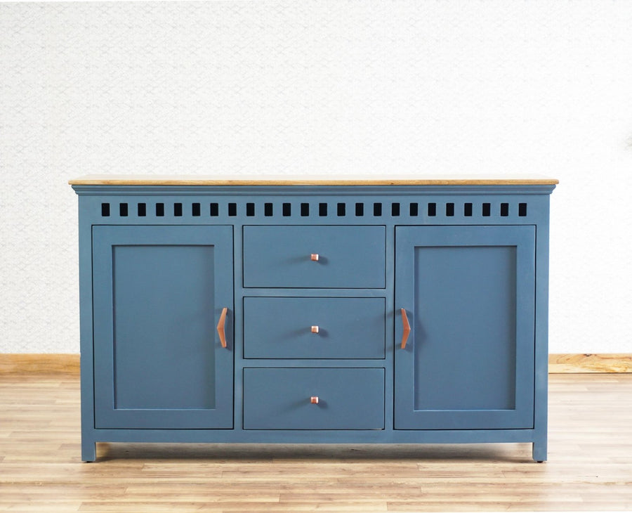 Alexandria Solid Wood Sideboard Three Drawer two door Furniselan -  China-Blue