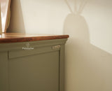Alexandria Solid Wood Sideboard Three Drawer two door cool grey