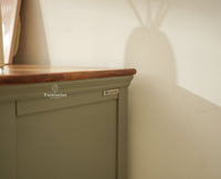 Alexandria Solid Wood Sideboard Three Drawer two door cool grey