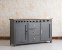 Alexandria Solid Wood Sideboard Three Drawer two door - Tv Cabinet - Furniselan - Slate-Grey